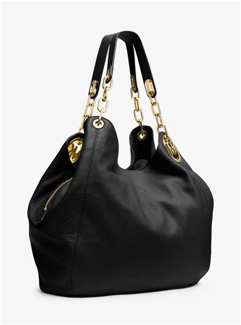 michael kors black leather belt bag|michael kors black shoulder handbags.